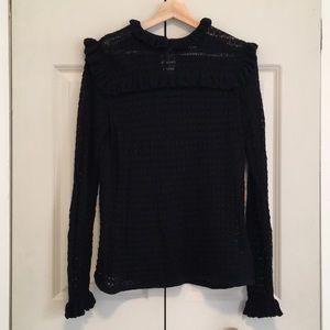 H&M black lace blouse.
